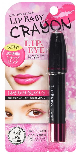 JAPAN Mentholatum Lip Lip Baby Crayon Lip & Eye Cotton / Trap Pink