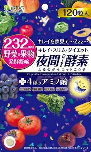 JAPAN Ishokudogen iSDG 232 NIGHT Diet Enzyme 120-Tablets 4 TYPE - Night-time - 4562355171058