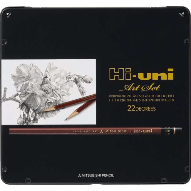 Mitsubishi Uni Hi-Uni Wooden Pencil pencil Haiyuni Art set HUAS 22 pieces - 4902778040898