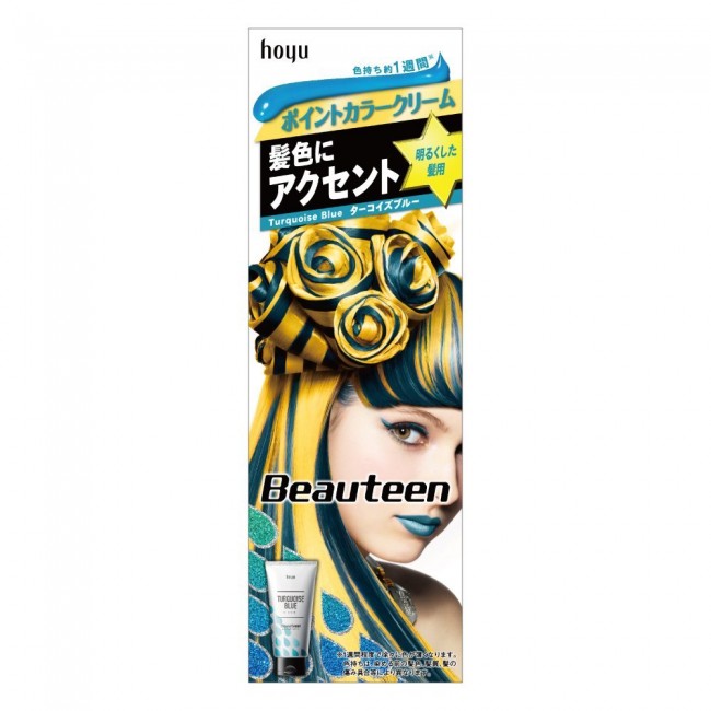 JAPAN Hoyu Beauty Hair Point Color MAKE UP COLOR Cream 6 Color - Turquoise Blue - 4987205312359