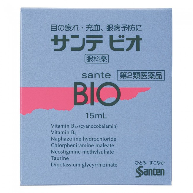 Santen Eye Drops Sante BIO Prevention of Eye Disease from 15ml - 4987084410924